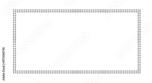 A simple gray border made of small squares on a white background
