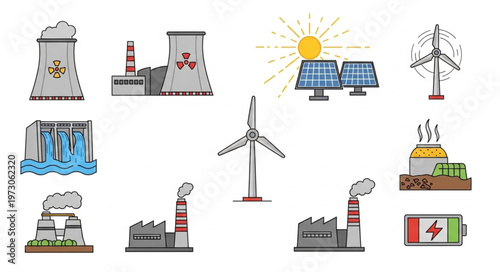 Diverse Energy Sources - Nuclear, Solar, Wind, Hydro, and Industrial Power.