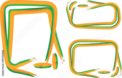 orange green colorful abstract awry creative shapes banners