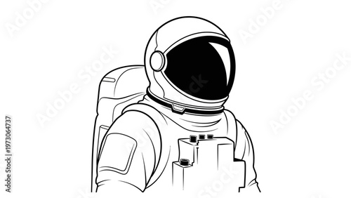 Astronaut in Space Suit Helmet.