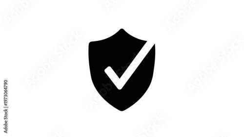 Black Shield with White Checkmark Icon.