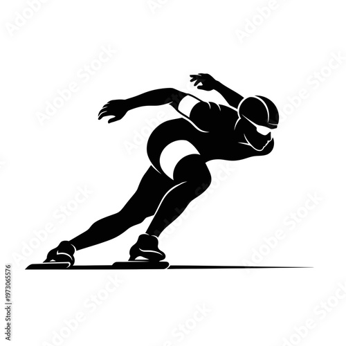 Black silhouette of a sprinter athlete.