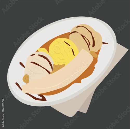 Banana Split Ice Cream Sundae 
