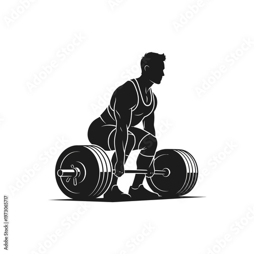 Man lifting heavy weights in gym.
