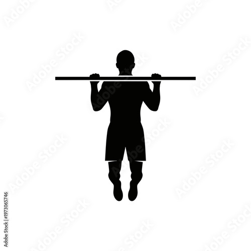Man performing a pull-up exercise.