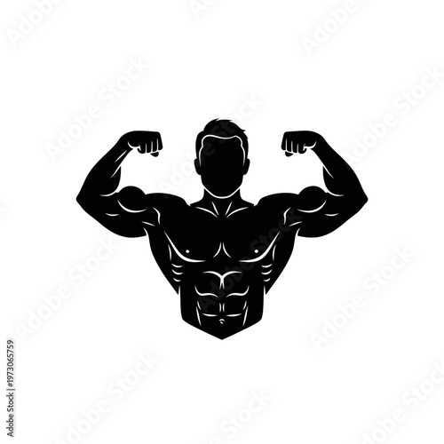 Muscular man flexing his biceps.