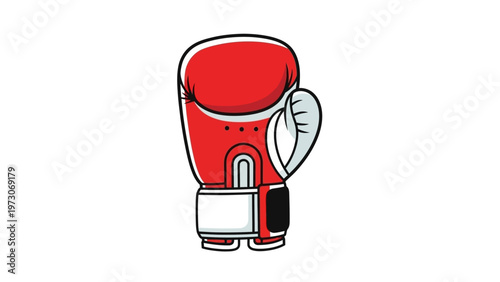 Red boxing glove cartoon illustration.