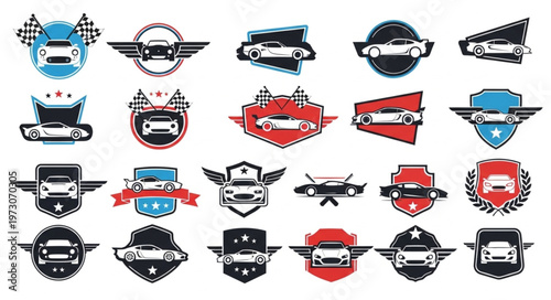 Collection of Car Racing Logo Designs for Automotive Enthusiasts.