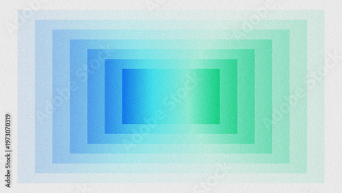 Fotografía Abstract grainy gradient rectangle background, blue to green geometric layers with noise texture