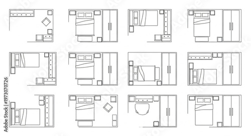 Architectural Floor Plans - Diverse Residential Layouts and Designs.