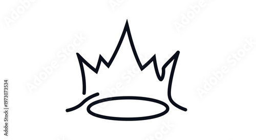 Minimalist abstract crown symbol with a jagged top and a base ring