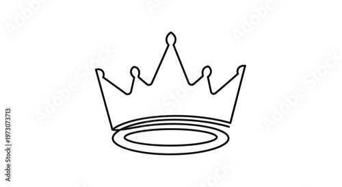 Minimalist black crown outline on white background