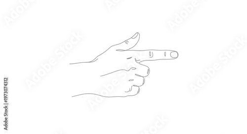 Single-line drawing of a hand making a pointing gesture