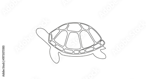 Simple outline drawing of a sea turtle on a white background