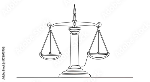 Classic weighing scales with two empty pans on a white background