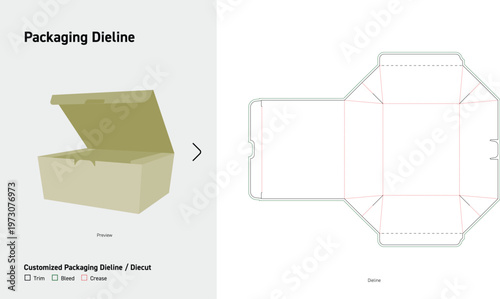 Straight Tuck End Box Packaging Dieline STE Carton Die Cut Template