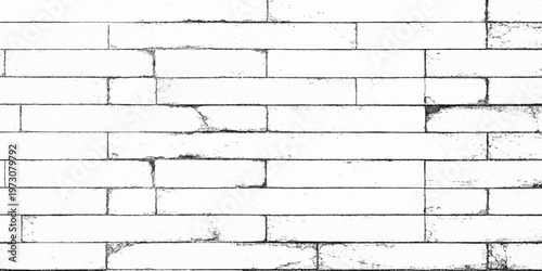 Old white brick wall texture background with grunge brickwork design