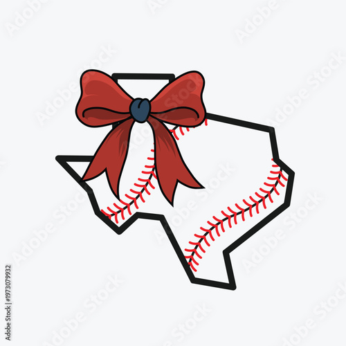 Texas Map State Softball Pattern Perfect for Print, Apparel, etc