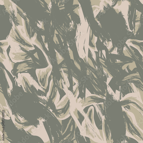 Olive Green And Beige Brushstroke Pattern Design For Fashion Fabric Homeware Decor Brushstroke Texture Modern Art Neutral Palette
