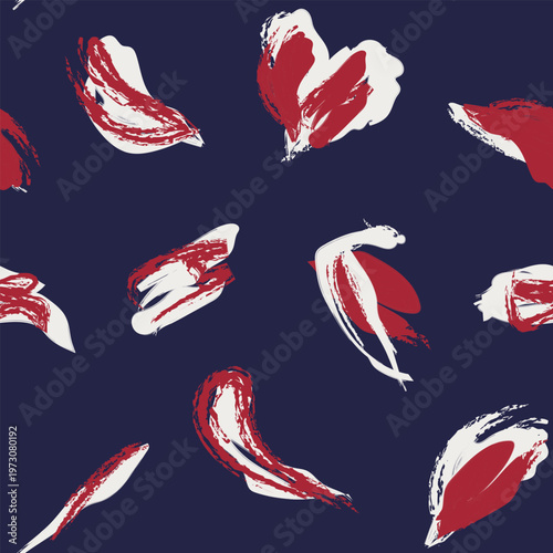 Red Brushstroke Pattern For Fashion Textiles Homeware And Apparel