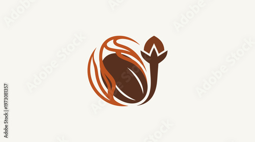 Abstract Coffee Bean and Floral Logo Design