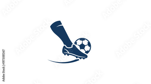 Soccer Player Kicking the Ball Logo Design