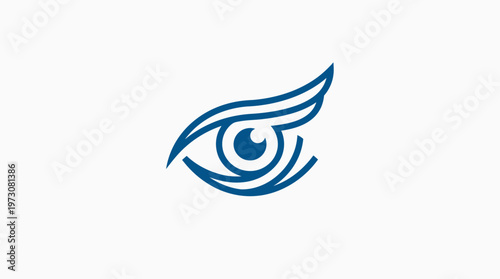 Abstract Eye Logo In Blue On White