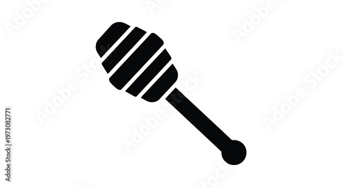 Simple black and white illustration of a honey dipper