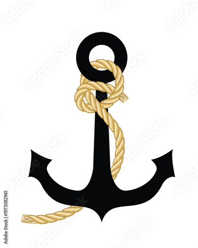 anchor with Rope ship illustrator