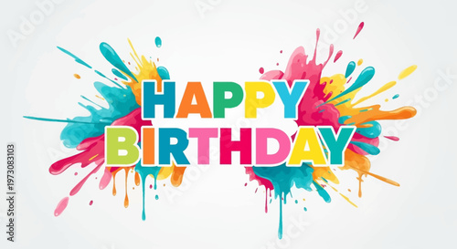 Colorful Happy Birthday Greeting Card Design.