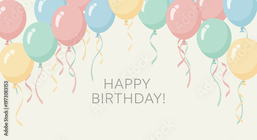 Colorful balloons for birthday celebration.