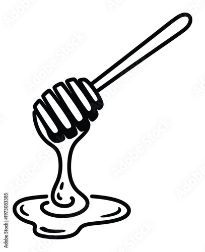 Honey Dipper Vector Illustration