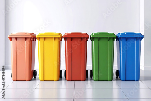 Reduce waste. Separate garbage collection. Containers for metal, glass, paper, organics, plastic for further processing of garbage.