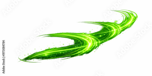 A fresh organic sprig of green spring chives is isolated on a white natural background with an abstract healthy herbal texture