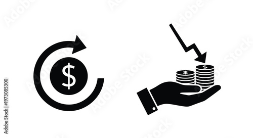 Financial return and loss a depiction of money circulation and decline