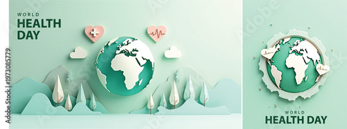 Elegant World health day backgorund, Realistic World health day for social media template