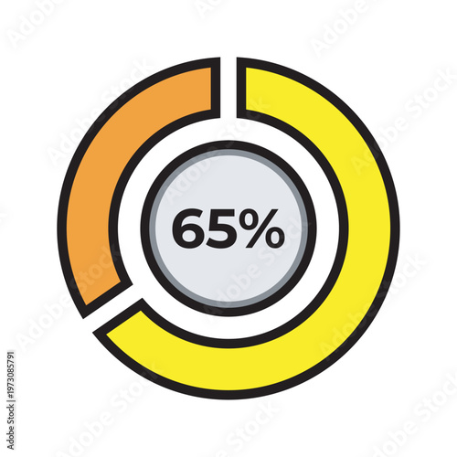 Data Visualization Pie Chart Color Line. Modern outline color icon showing pie chart for data visualization and statistics design.
