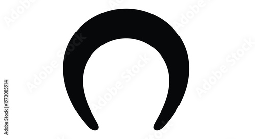 A simple black crescent shape against a plain white background