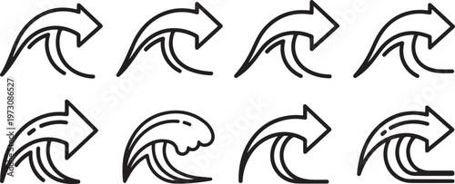 Simple line art of a repeated zebra pattern in black and white Vector