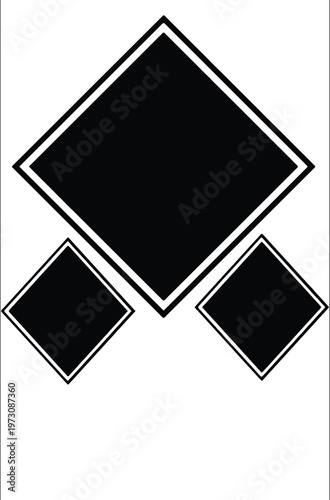 Double black diamond ski trail rating symbol a minimalist vector illustration for winter sports and expert slopes isolated on white background