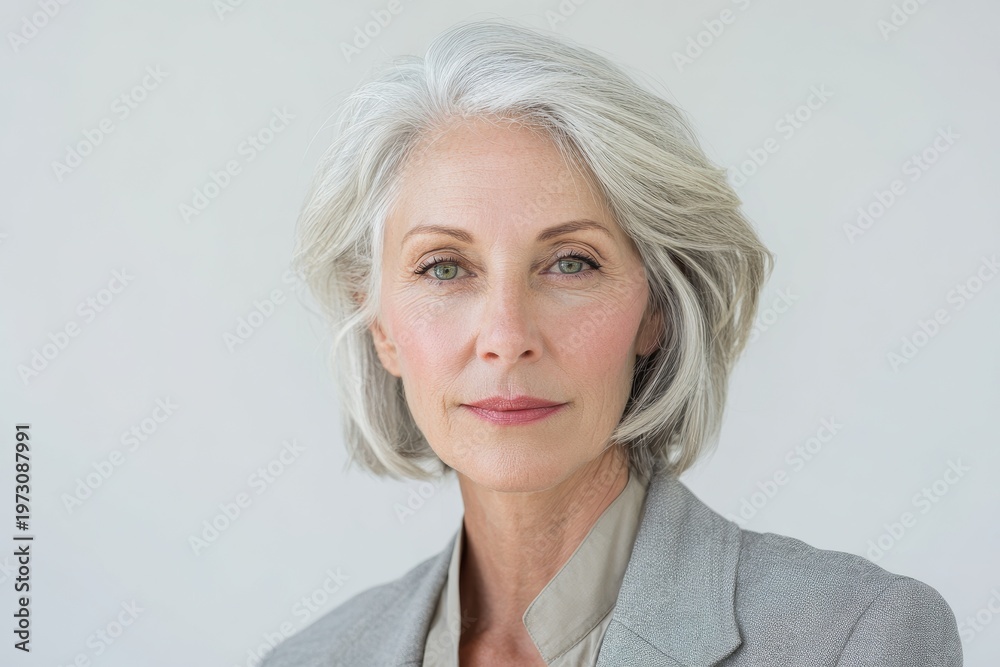 Fototapeta premium Head-and-shoulders portrait of a seasoned businesswoman exuding leadership and experience