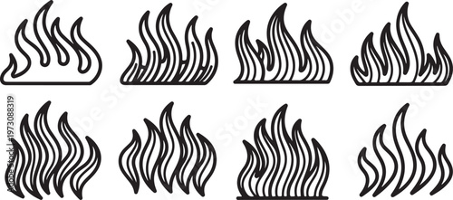 Intricate black and white line art patterns with wavy and zigzag designs Vector