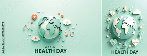 Elegant World health day backgorund, Realistic World health day for social media template