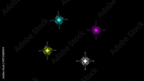 4 color Twinkle star glitter sparkle, shimmering light effect, twinkling stars animation, white cartoon, Glitter sparkle  animation, white glow shining particles, fairy dust glitter trail burst