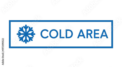 Cold Area Sign with Snowflake Icon