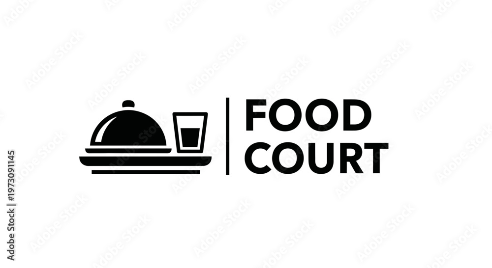 Fototapeta premium Food Court Signage with Food Tray and Drink Icon