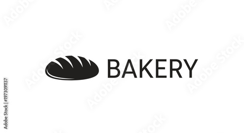 Clean graphic bakery symbol with a stylized bread loaf, ideal for artisan shops