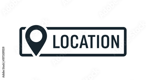 Modern Digital Location Pin Icon for Geographic Navigation and Mapping Services Representation