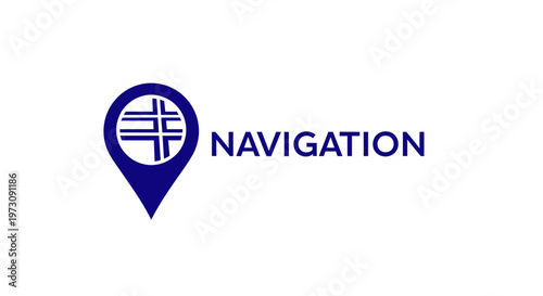 Navigation Logo Design With Location Pin And Compass Symbol