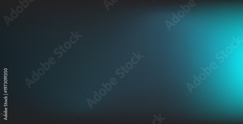 Abstract Dark Blue and Cyan Grainy Gradient Background with Soft Light Leak and Cinematic Noise Texture